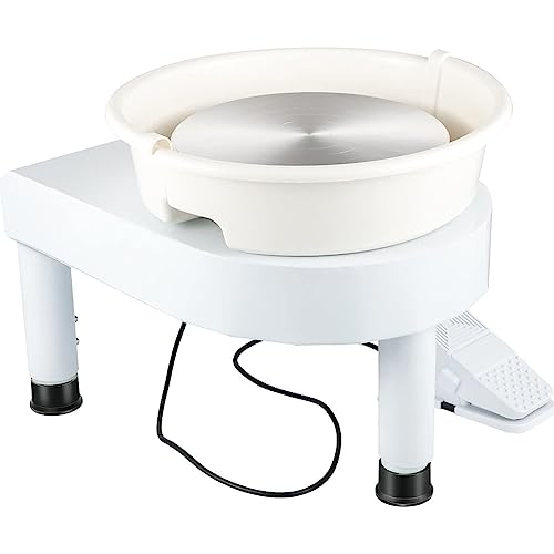 Elektrische Töpferscheibe 10 Zoll, DIY Tonmaschine mit 350W bürstenlosem Motor, Einstellbare Geschwindigkeit, Fußpedal, Modellierwerkzeuge für Home Crafting Studio Hobby Kit