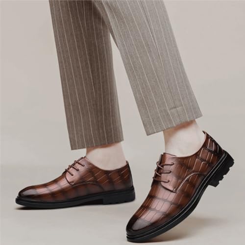Men's Lace up Oxford Dress Shoes Fashion Pointed Toe Elegant Prom Party Formal Wedding Shoes2