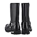 RiderVibe Men's Motorcycle Boot Black Riding Boots for Biker-Waterproof PU Leather Mid Calf Fashion Casual Boots