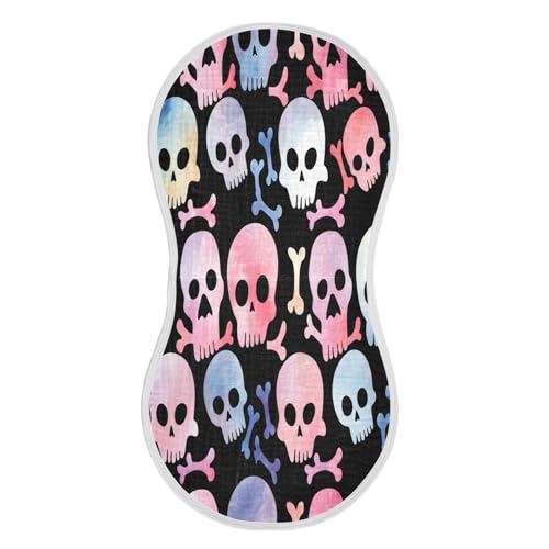 Graffiti Colorful Skull Burp Cloths Unisex Cotton Burp Cloths Absorbent and Non-Seeping Suitable for Babies, Toddlers, Newborns