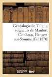 collection insignes sapeurs pompiers  Généalogie de Tillette, seigneurs de Mautort, Cambron, Hangest-sur-Somme.(Éd.1870)