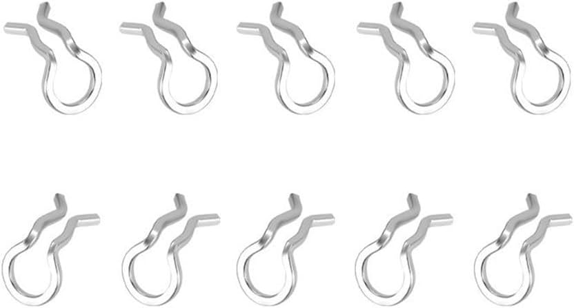 Bicycle Brake Pad Caliper Spring Clips 10 Pack Stainless Steel Retaining Clips Compatible for Shimano/XT/SLX/XTR/Formula for MEGA/Pad Pins Easy Install Black(Titanium)