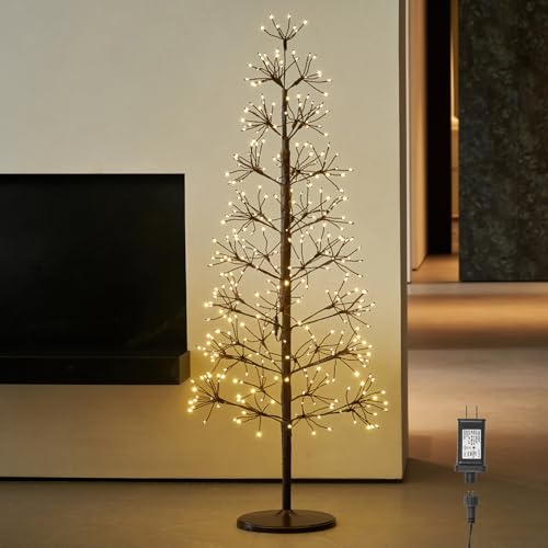 Hairui Lighted Brown Starburst Tree with 368L Warm White Fairy