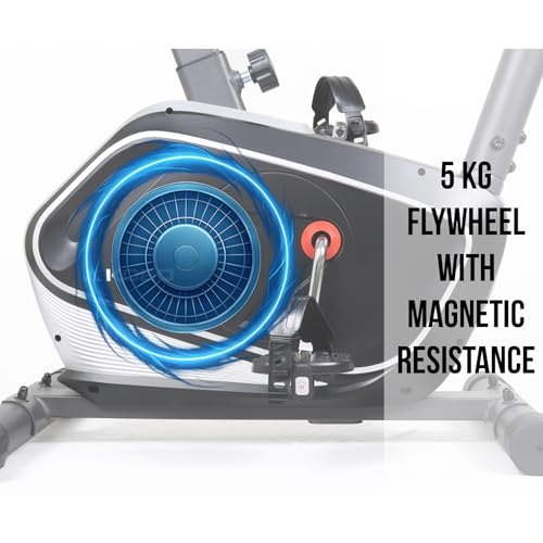 Image of Kobo Folding Magnetic Exercise Bike with 3KG Flywheel, 120KG Max User Weight - Compact, Adjustable, Upright Modes - Home Workout Fitness Cycle (MB-9)