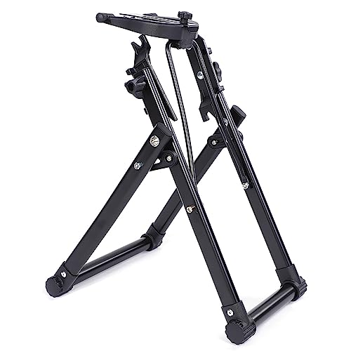 Ejoyous Aluminum Alloy Mountain Race Wheel Truing Stand, Universal 16-29Inch, Folding Maintenance Stand for Wheel Repair