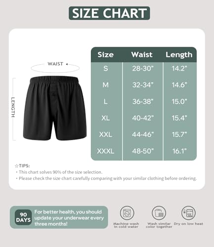 Image of BAMBOO COOL Mens Boxers Durable Comfortable Boxer Shorts for Men Loose Ultra-Soft Men's Underwear (3 or 5 Pack)