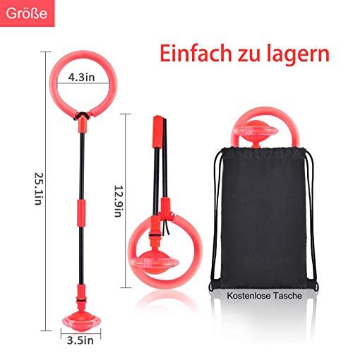 Swing Wheel mit Lichtrad, Kinder Blinkender Springring Fußkreisel, Faltbare Glühender Springender Ball, lustiges… – Bild 3