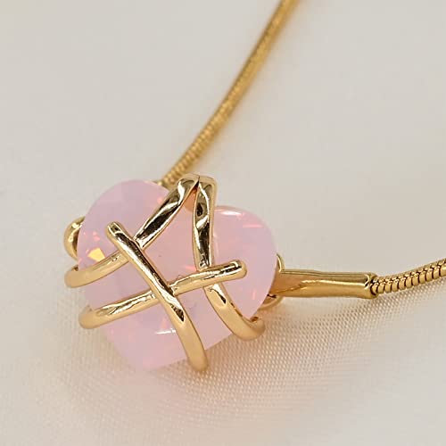 Image of Love Rose Pink Heart Charm Bracelet Women Girl Adjustable Bracelet 18K Gold Plated Cubic Zirconia Valentine's Mother's Day Birthday Jewelery Gift