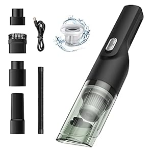 Criacr Auto Staubsauger, 4 in 1 Akku Handstaubsauger, Handsauger Kabellos mit Waschbarer HEPA Filter, 7,4 V, 120W…