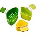 Joseph Joseph 40083 Nest Steam Stackable Steamer Basket Set with Three Compartments Stainles Steel Pan Rest and Hook Silicone Handle, 3-piece, Green