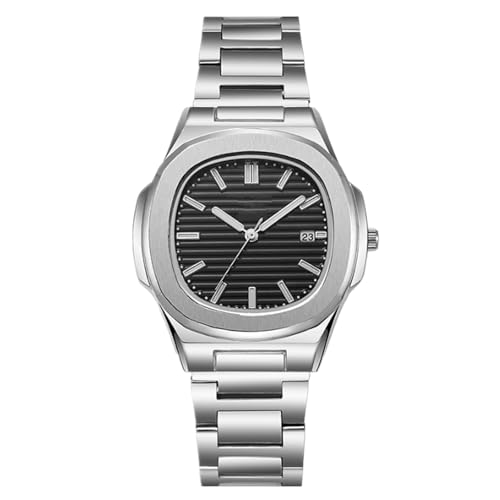 JOATVEE Reloj de pulsera para hombre, analógico, de cuarzo, de acero inoxidable, con fecha, estilo casual, C, Pulsera JOATVEE Reloj de pulsera para hombre, analógico, de cuarzo, de acero inoxidable, con fecha, estilo casual, C, Pulsera