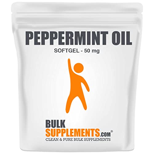 BulkSupplements.com Peppermint Oil Softgel - Peppermint Oil Pills - Peppermint Oil Capsules - Mint Oil - Gas Pills - Enteric Coated Peppermint Oil Capsules (300 Count - 300 Servings)