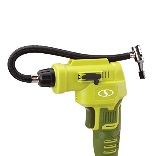 Image of Sun Joe 24V-AJC-AJV-LTE 24V IONMAX High Volume Inflator & Portable Air Compressor Kit, w / 2.0-Ah Battery + Charger, Storage Bag, 3 Inflation Adapters, and Nozzle Pin Attachments