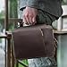 Polare Full Grain Leather Bible Cover Church Bag 10x7.5x2.2 inch Carrying Book Case Bible Protective with Handle and YKK Zippered Pocket (Dark Brown)