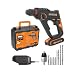 Worx WX391 20V PowerShare Cordless Rotary Hammer Drill – 3-in-1 SDS Plus Hammer Driver with 1.2J Impact Energy, 6400bpm, 2.0Ah Battery & Charger – Compact Lightweight Concrete Drill
