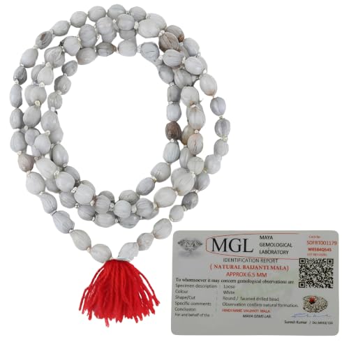Image of Vaijanti Mala Original l Vaijayanti Mala Original | 108 Beads with Lab Test Certificate | Vyjayanthimala | Vyjayanthi Mala | Sacred Vaijanti Beads for Puja & Chanting | Baijanti Original | वैजयंती माला original 108