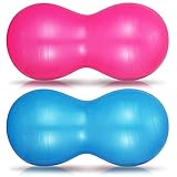 Wettarn 2 Pcs Peanut Ball Peanut Exercise Ball Pregnancy Yoga Stability Fitness Earthnut with Pump for Labor Birthing, Core Strength Training