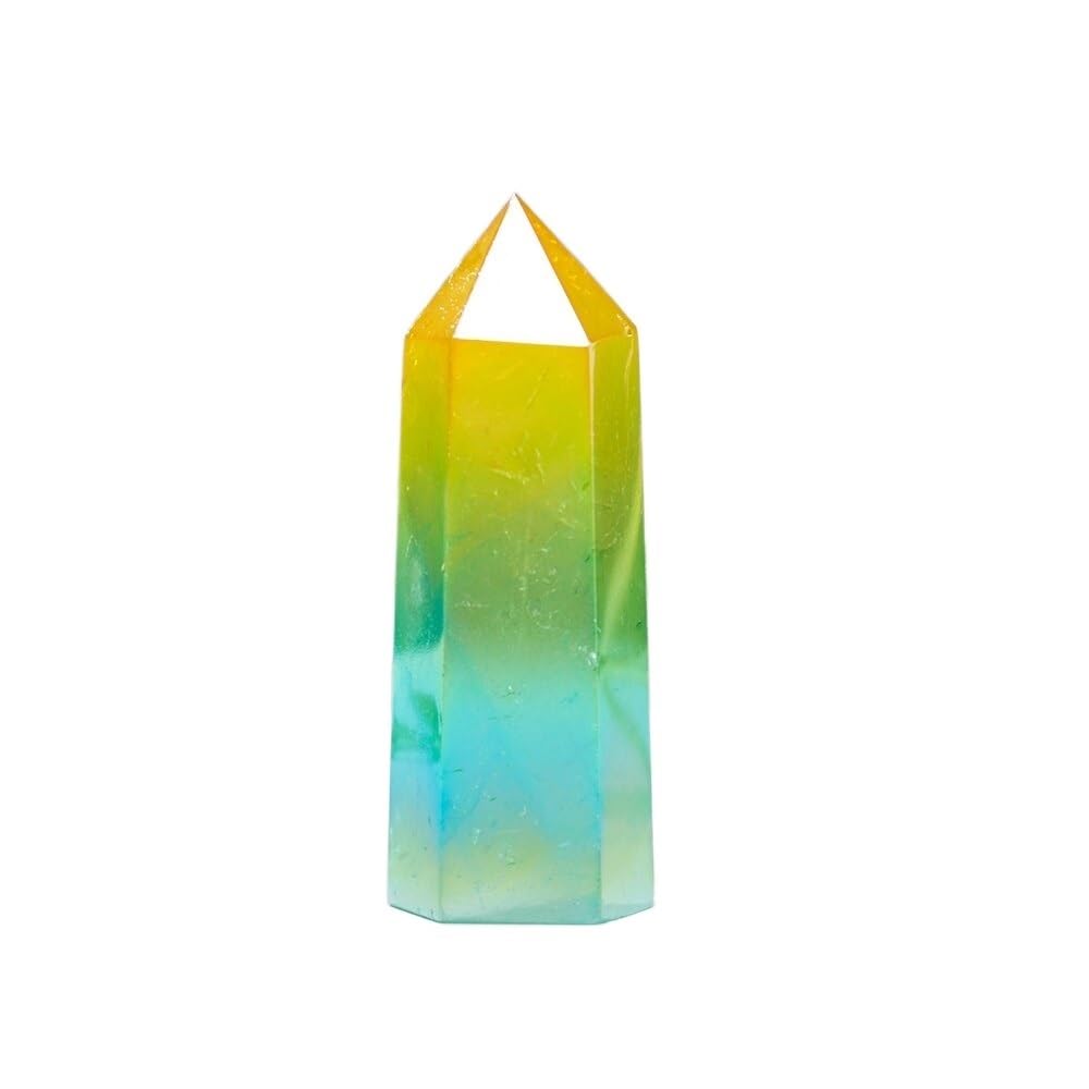 AARTERZZA Crystal Hexagonal Column Electroplating Rainbow Color Point Wand Home Decoration Ornaments (Color : C)