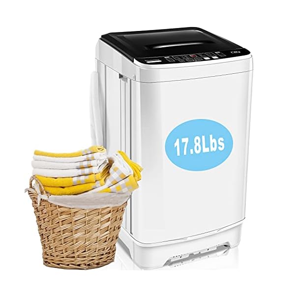 17.8Lbs Portable Washing Machine Nictemaw Portable Washer, 2.3 Cu.ft Washer and Dryer Combo with Drain Pump, 10 Programs 8 Water Level Compact Laundry Washer for Home, Apartment, RV, Dorms
