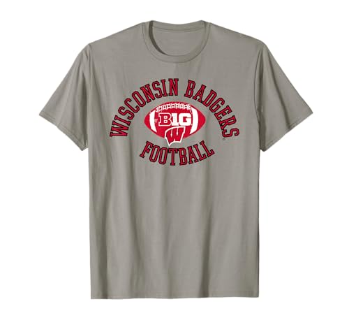 Wisconsin Badgers Big 10 Football Huddle Gray T-Shirt