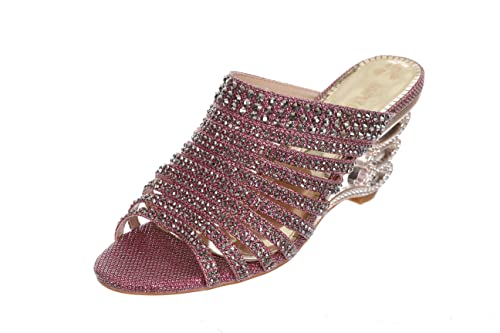 SIMPLY COUTURE Women's Strappy Rhinestone Slide Dress Sandal
