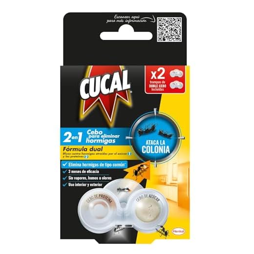 Cucal Insecticida Trampa Hormigas 2 Trampas, Pack de 4, Total 8 trampas, Insecticidas para Eliminar Hormigas con Eficacia de 3 Meses, Repelente que Erradica la Colonia