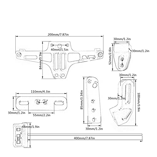 Support Plaque Immatriculation Arrière Pliable Pour Yamaha YZF-R6 2000-2004 – Support Moto Universel Léger Et Robuste