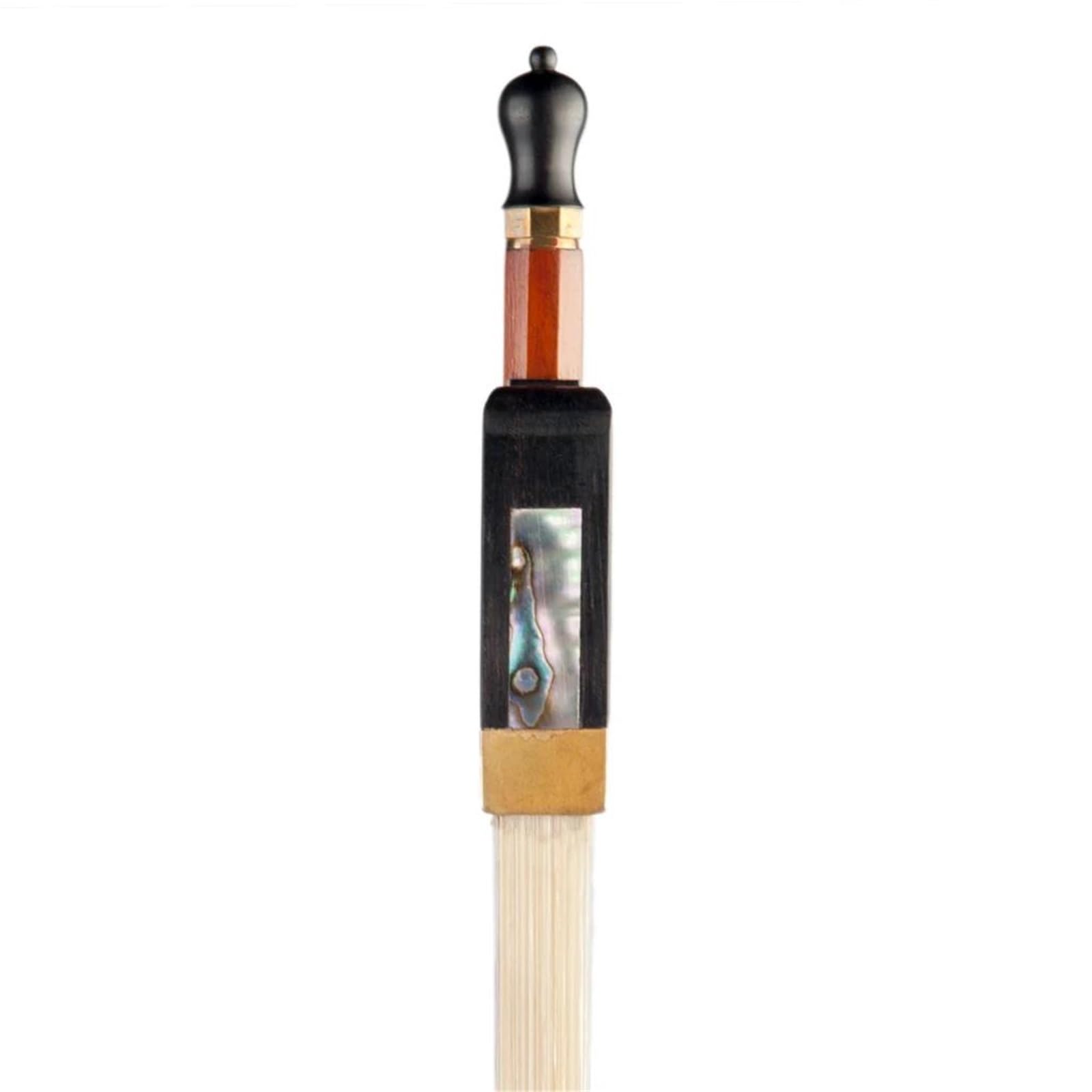 Geigenbogen Violinbogen 4/4 Brasilianisches Holz Weißes Rosshaar Achteckiger Stock Hautgriff Schwarzer Frosch