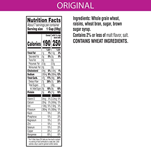 Kellogg's Raisin Bran Cold Breakfast Cereal, High Fiber Cereal, Made With Real Fruit, Original (10 Boxes) #TOP2