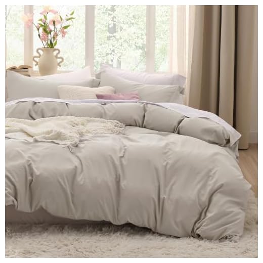 Bedsure Duvet Cover Queen Size - 3 Pieces Prewashed Extra Soft Bedding Set, Includes 1 Duvet Cover 90x90 Inches with Zipper Closure & 2 Pillow Shams, Linen, Comforter Not Included