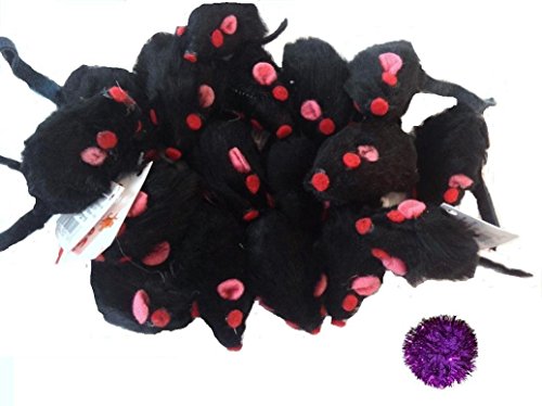 10 Realistic Black Mice Cat Toys with Real Rabbit Fur cat Toys