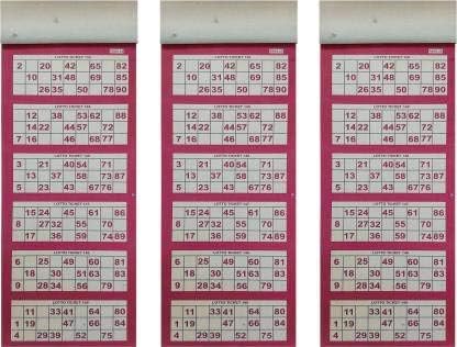 Image of Play Time Tambola Tickets - 600 Different Perforated Lotto & Housie Tickets with Number Checking Chart | Family Party Game Ticket Set by Veena Enterprises