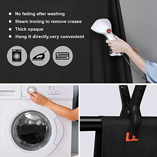 Beiyang 5Ft X 6.5Ft Photography Backdrop Black Screen Non-Reflective Velvet Fabric Wrinkle Resistance Photo Background For Photo Studio Shooting Props, Food Photography Webcast And Background Frame #TOP6