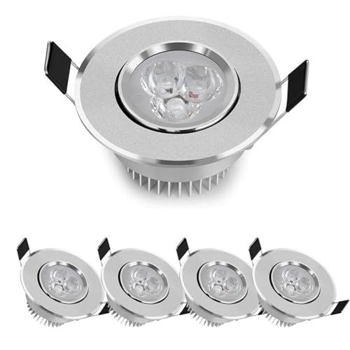 Faretto LED da incasso ultra sottile, mini faretti per soggiorno, ritaglio da 55-60 mm, retrofit con deflettore, confezione da 10