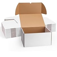 HORLIMER 15 Stück Weiß Versandkarton Klein Karton Box, 30,5x25,4x15,3 cm Verpackungskartons aus Wellpappe für Warensendung, Geschenkbox, Faltkarton, Postkarton
