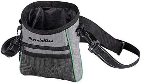 Acecy Dog Treat Pouch, Dog Walking Bag, Puppy Training Bag with Built-In Poo Waste Bags Dispenser, Adjustable Waist & Belt to Wear Outdoor Use