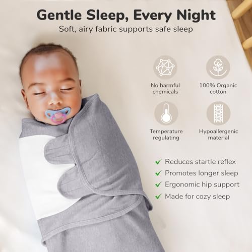 Image of Mama Cheetah Baby Swaddle Blanket with Zipper, Newborn Swaddle Sack, Baby Swaddling Sleep Sack 3-6 Months for Baby Boy & Girl, 3-Pack