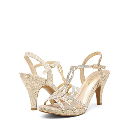 image for DREAM PAIRS Women's Kitten Heels Open Toe Stilettos Rhinestone Heels f