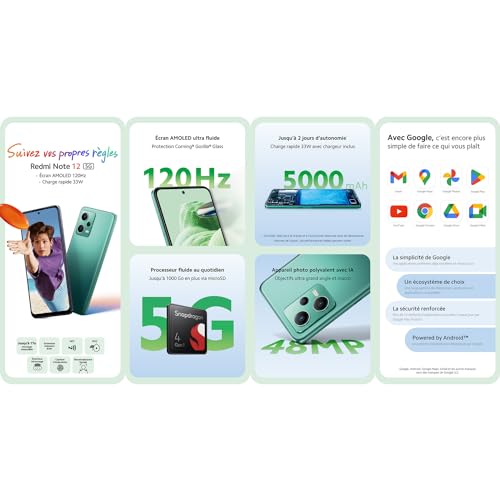 Xiaomi Redmi Note 12 5G Smartphone 4GB/128GB 6,67" Display 5000mAh 33W Fast Charging Snapdragon 4 Gen 1 (Black)