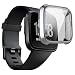 Produktbild Qianyou Hülle für Fitbit Versa, TPU Vollschutz Displayfolie Schutzhülle für Fitbit Versa Schutzfolie Bumper Case Cover für Fitbit Versa Smartwatch, Transparent-Silber