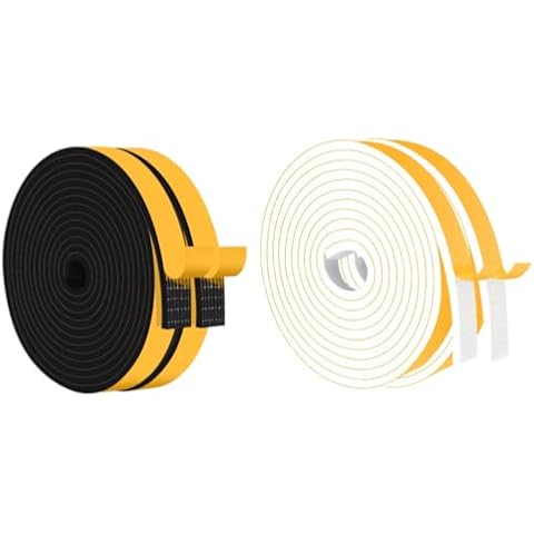 Trisiki 33 Ft High Density and 33 Ft High Density Weather Stripping Door Seal Strip, Soundproofing Weatherproof, Foam Seal Tape for Doors & Windows, (1In x 1/4In,1In x 1/4In) Cover