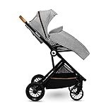 Lionelo Dani Kinderwagen Buggy bis zu 15 kg vorwärts- und rückwärtsgerichteter Sitz Liegeposition EVA-Schaumräder verstellbarer Griff Fußsackabdeckung, Grau