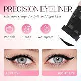 Winged Eyeliner Stamp – dwustronny, obrotowy marker do stempli Wing z zamknięciem magnetycznym, wodoodporny i odporny na ścieranie płynny eyeliner do szybkiego makijażu Cat-Eye (Honey Tea Brown)