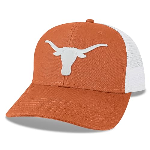 Legacy NCAA Officially Licensed Baseball Hat, Texas Longhorns, Lightweight Cap for Men & Women, Mid-Pro Snapback Adjustable (MPS), Texas Orange/White Trucker, One Size Fits Most, Snapback Closure