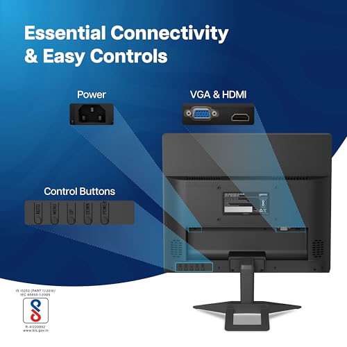 Image of GEONIX PC Monitor (43.18 cm /17 Inch), VGA & HDMI, LED Display, 1280X1024 Resolution, 16.7M Color, 16W(Max) Power Consumption | 2 Years Warranty