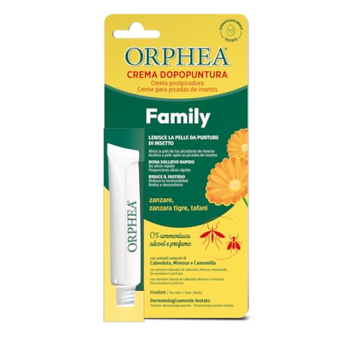 Orphea Crema Dopopuntura, Sollievo Rapido da Punture di Insetti, Zanzare, Pappataci, Tafani, Formula Delicata per Pelli Sensibili, 15ml