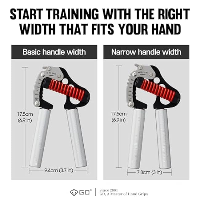 GD IRON GRIP Grip Strength Trainer Adjustable Hand Gripper Strengthener Hand Grip Exerciser Wrist Strengtheners Silent & Durable ¨C Forearm, Finger & Hand Strength Training for Athletes, Climbers & Rehabilitation