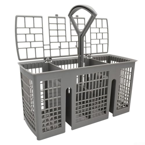 Yuanpgky Cesta de repuesto para cubiertos para lavavajillas compatible con Neff Constructa para Bauknecht Whirlpool Hotpoint y más, 6 compartimentos con tapa,