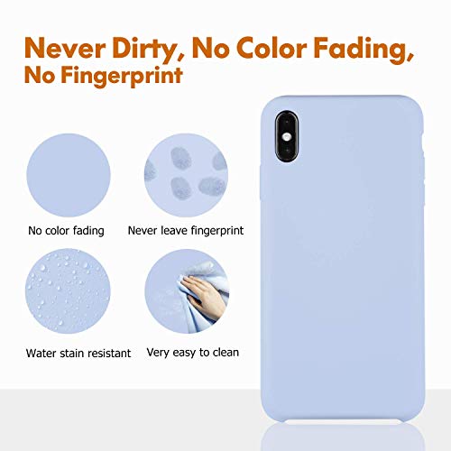 Image of REALCASE Liquid Silicone Back Cover Designed for Apple iPhone X /XS (S-Light Blue)
