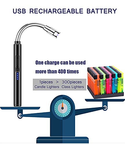 2 Pack USB Rechargeable Arc Lighter - Windproof Long Candle Lighter for Camping, Grill, and Party